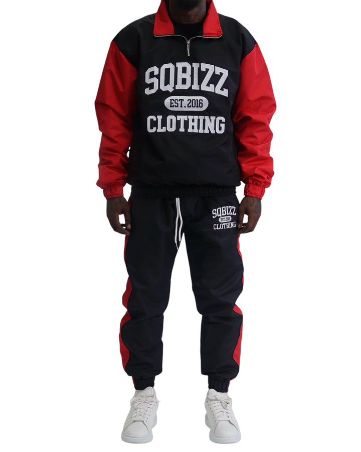 Club Windbreaker Set in Black/Red/White