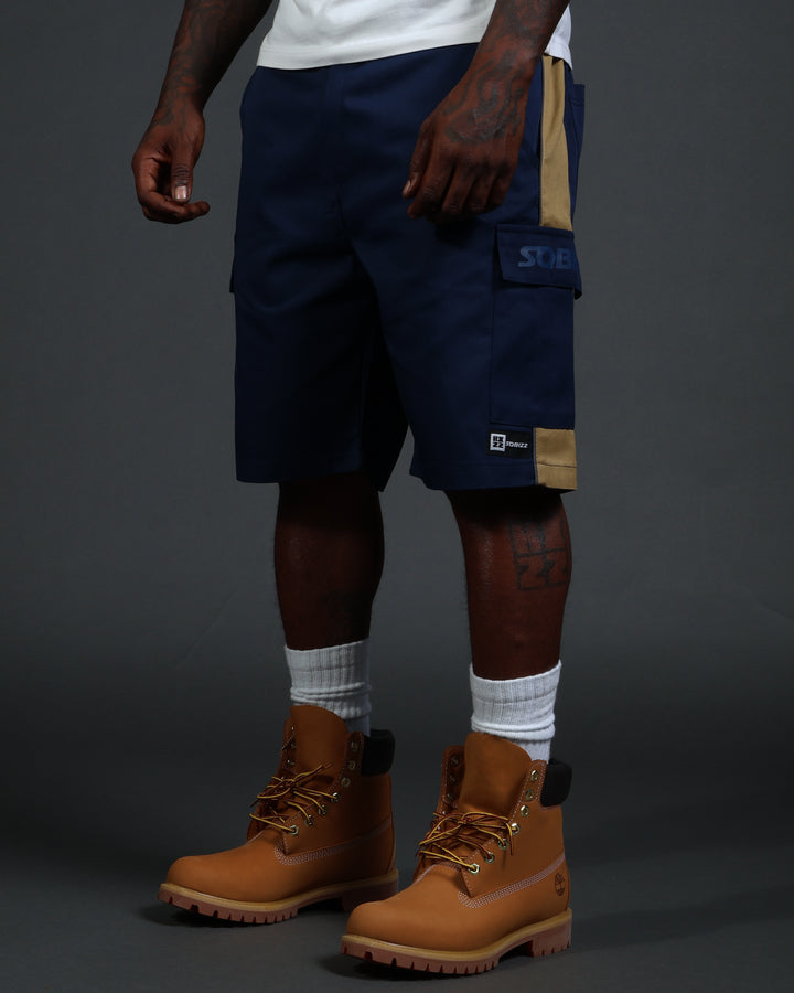 V2 Hussle Shorts in Navy/Khaki
