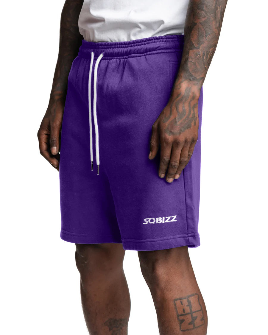 Centre Shorts in Purple/White