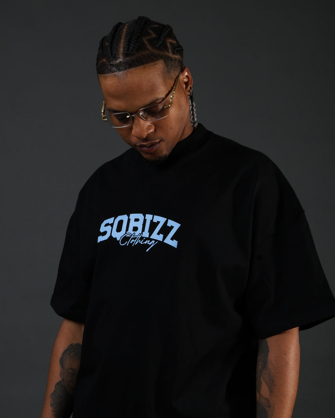 Motto Tee - Black/Babyblue