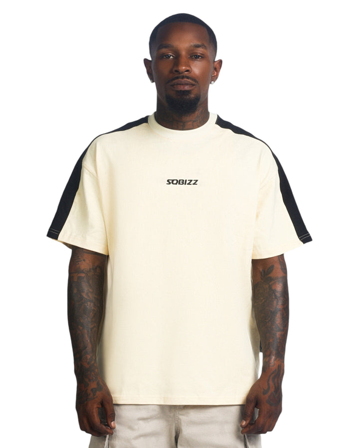 Dash Tee in Cream/Black