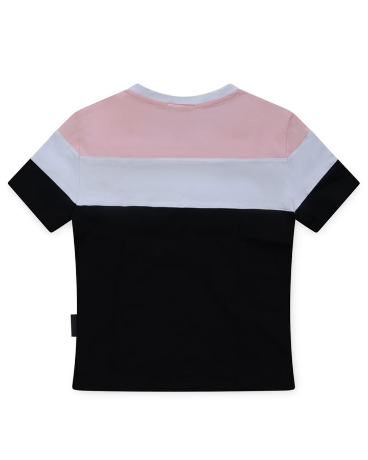 Women Triad Tee in Black/White/Pink