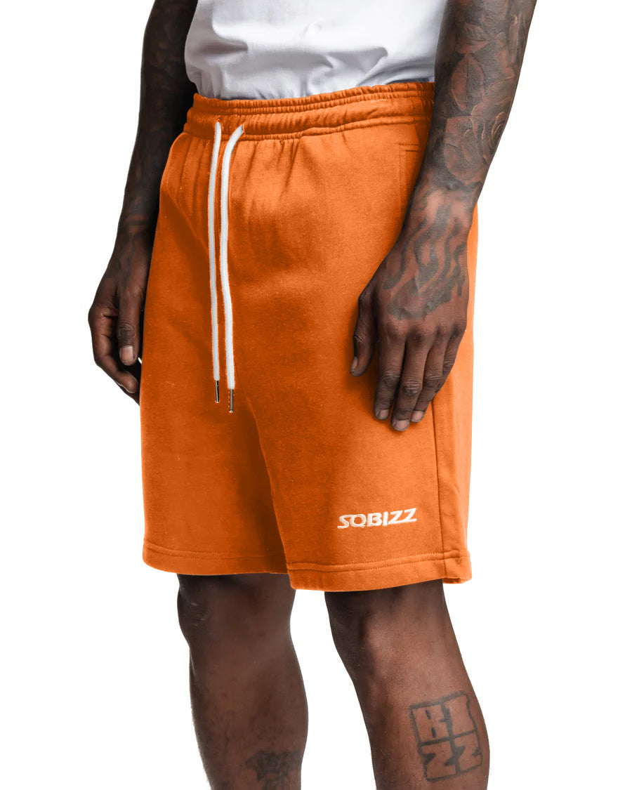 Centre Shorts in Orange/White