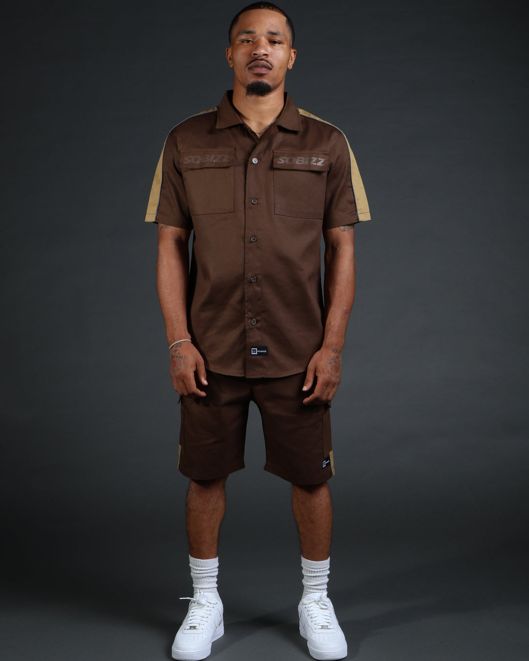 V2 Hussle Shirt in Brown/Khaki