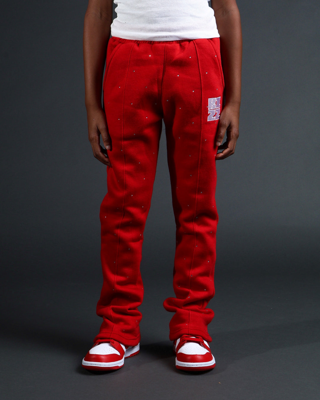 Kids Stud StackJaxx Pants in Red/White