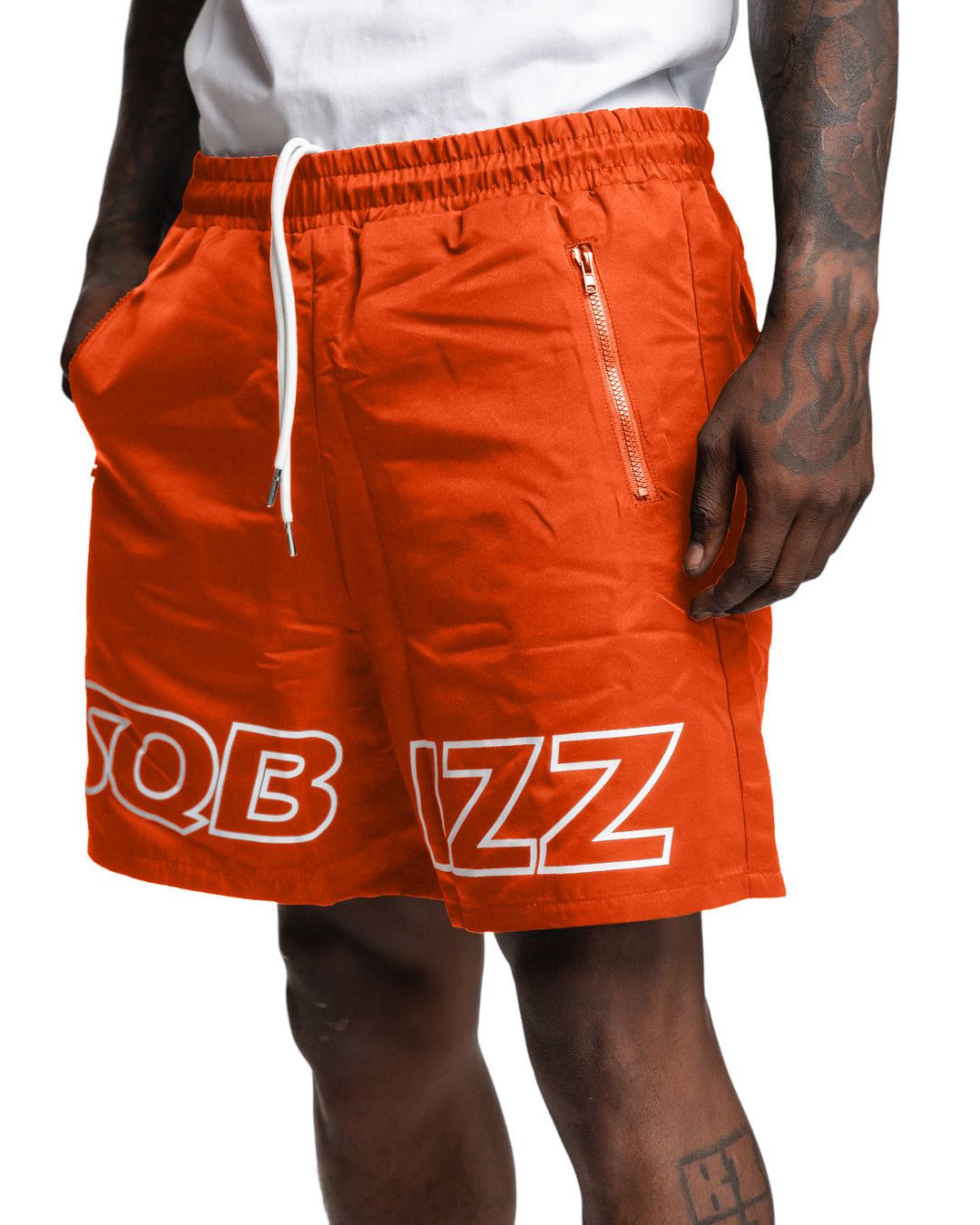 Sideline Shorts in Orange/White