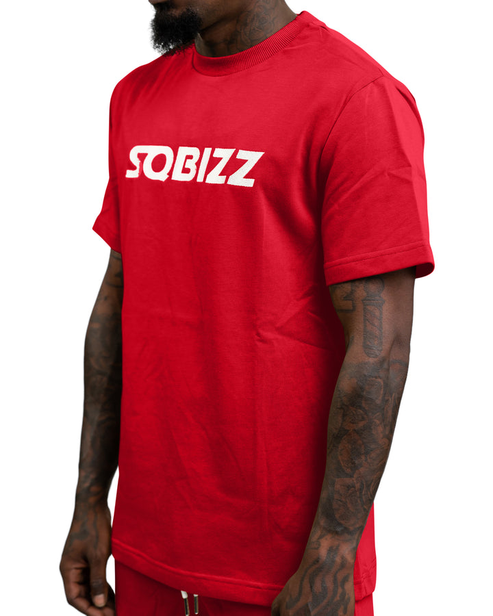 Centre Tee in Red/White