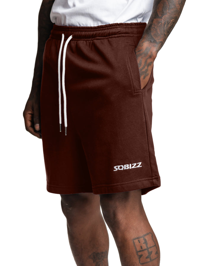 Centre Shorts in Chocolate/White